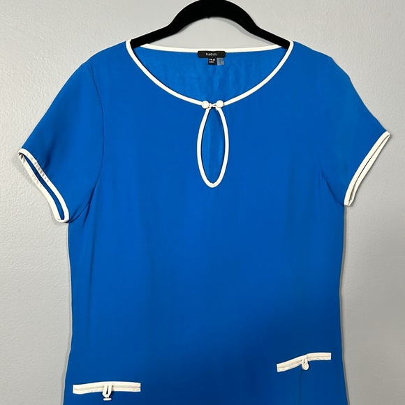 Raoul Silk Vintage Look Crew Neck Mini Dress size 38 US 6 - Picture 2 of 9